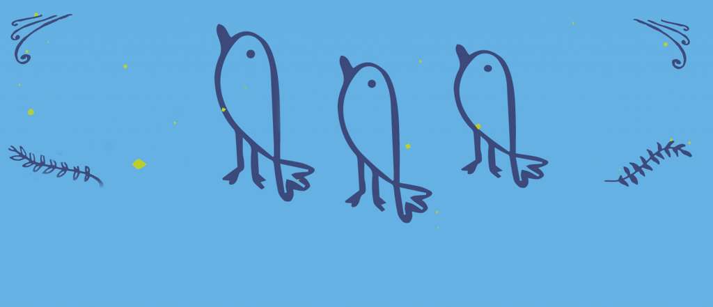 Three birds from the cover of The Figgs