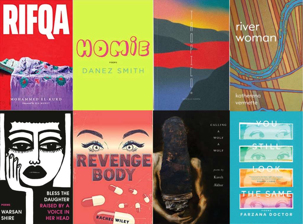 Covers of featured poetry books, including Farzana Doctor's You Still Look the Same